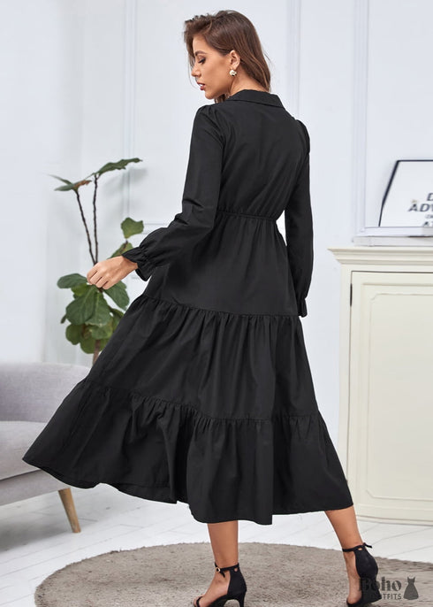 Autumn and WinterBacl boho dress